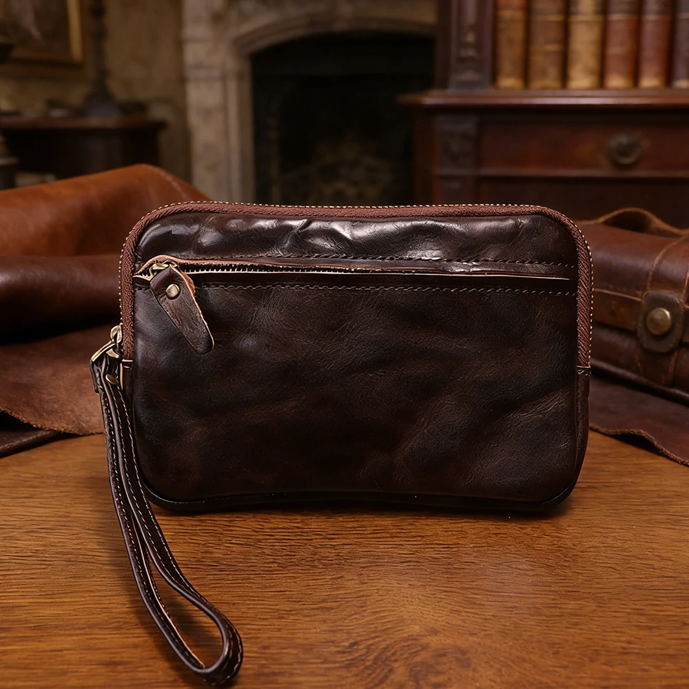 

Высококачественные женские кошельки большой вместимости, ретро-кошельки из натуральной кожи, держатели для карт, карманы для телефона на молнии, женские кошельки ручной работы для монет