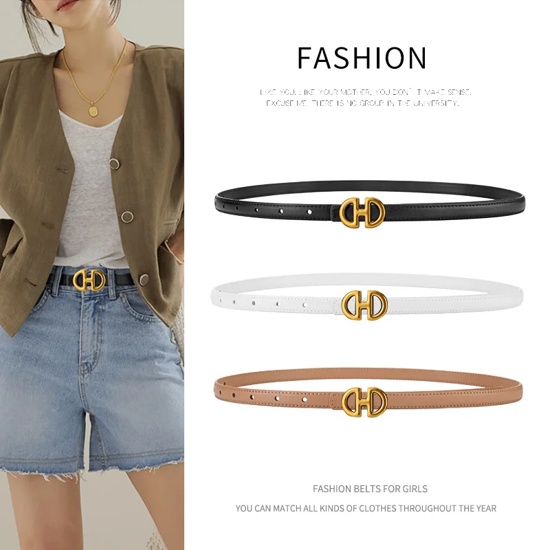 Fashion Ladies Genuine Leather Belts Casual Versatile Dress Decoration Luxury Suit Jeans Belts Designer High Quality Women Belt