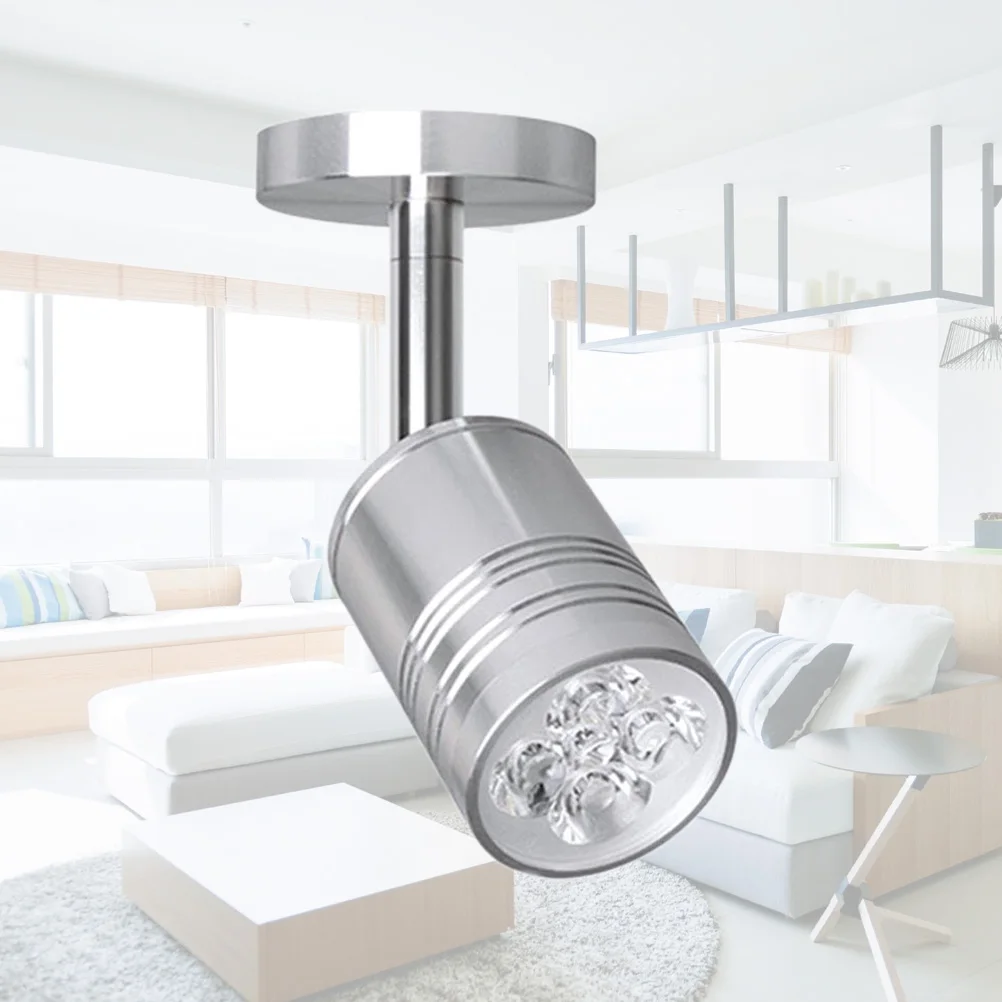 

LED Spotlight 110-220V 360 Degree Rotary Silver Mini Ceiling Wall Light High Efficiency Showcase Lamp for Living Room Hallway