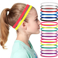 5/10Pcs Candy Color Women Men Yoga Hair Bands Sports Headband Girls Sport Anti-slip Elastic Rubber Sweatband Football Running