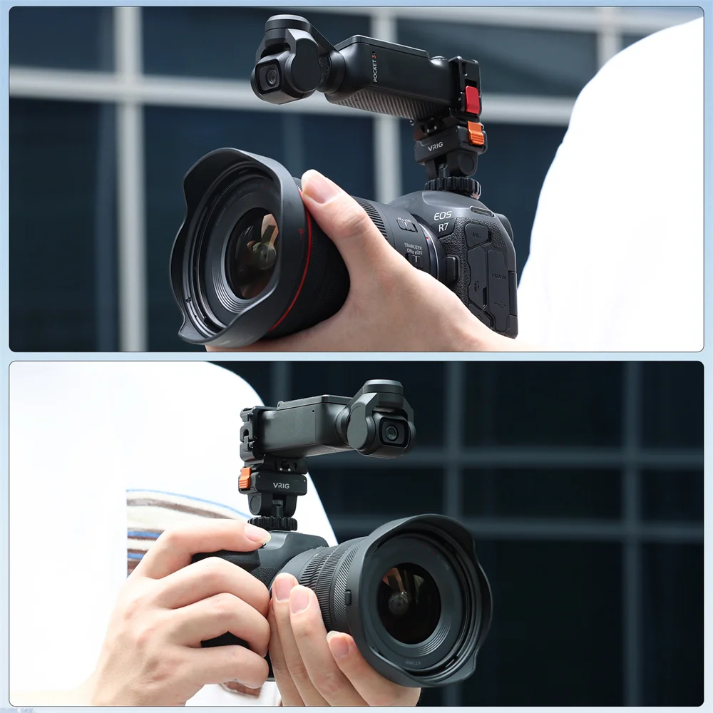 Адаптер VRIG для крепления на холодный башмак для DJI OSMO Action 5 Pro/4/3 Магнитный быстросъемный адаптер с портом 1/4 дюйма для штатива для камеры