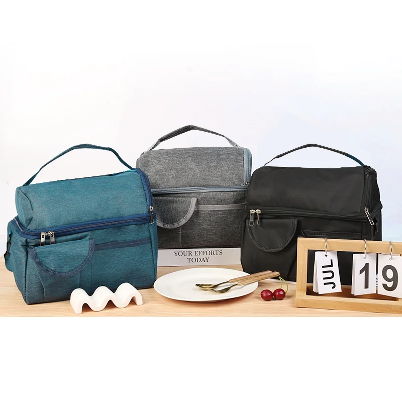

Large Capacity Lunch Bag Double Lunch Pack Children's Camping Picnic Set Handheld And Single-Shoulder Insulated Box