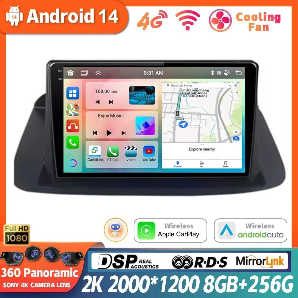 Android 14 For Honda Accord 8 Crosstour 2008 - 2012 Auto CarPlay Navigation 360 Camera Car Radio Multimedia Video Player Stereo