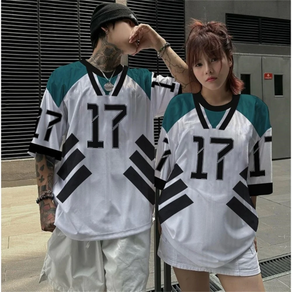 Jersey T-Shirt Fan Culture Shirt Number Letter Printed Men's T-Shirt Street T Shirt Men Short Sleeved Hip Hop Oversize T Shirt