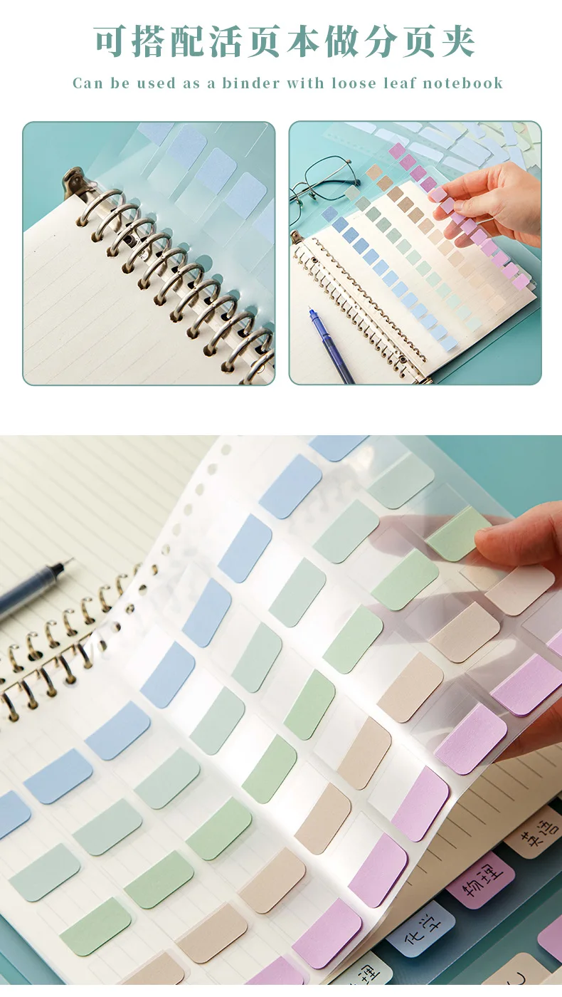 4 Stück A5 B5 transparente Haftnotizen, selbstklebende Lesezeichen, Anmerkungen, Lesebuch, transparente Registerkarte, Kawaii, niedlich, Würste – Detail 12