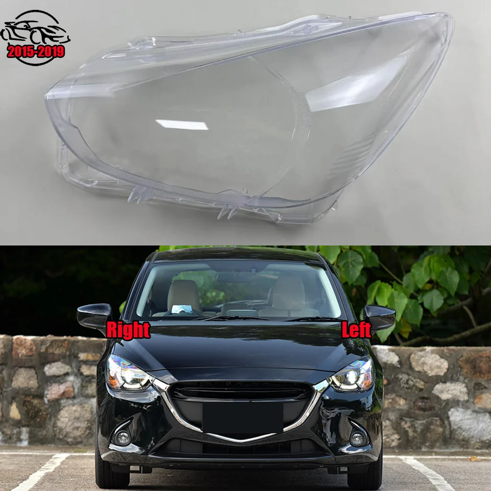 

For Mazda 2 M2 2015 2016 2017 2018 2019 Headlamp Transparent Shell Lampshade Lamp Shade Front Headlight Cover Lens Plexiglass
