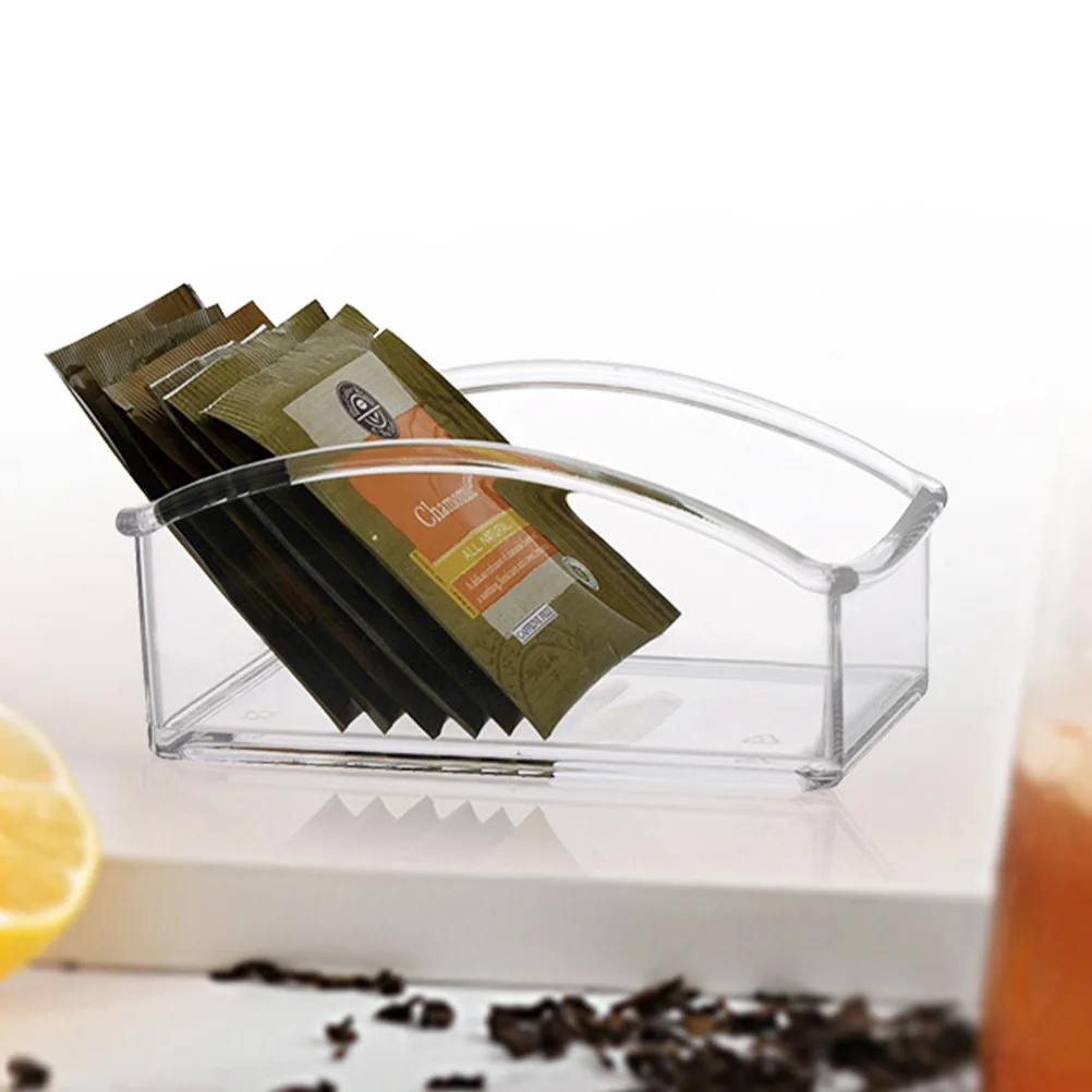 

2Pcs Tea Box Acrylic Keeps Desktop Tidy Home Office Coffee Storage Box Bag Coffee Pouch ganizer y Container ganizer