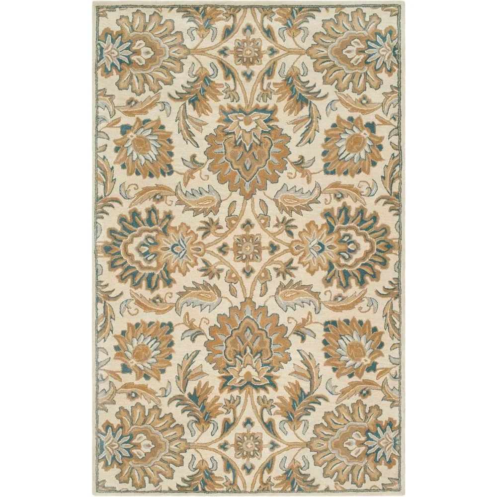 

Wool Rugs, 10x14 Lyon Traditional Brown Area Rugs, Brown Blue Cream Carpet for Living Room, Bedroom or Kitchen, Rug