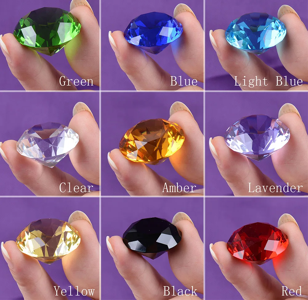 8 sztuk 30MM wielokolorowy kryształowy diament przycisk do papieru 1.2 Cal szklane diamenty dekoracja stołu biurowego w domu ślubne prezenty na boże narodzenie — zdjęcie 7