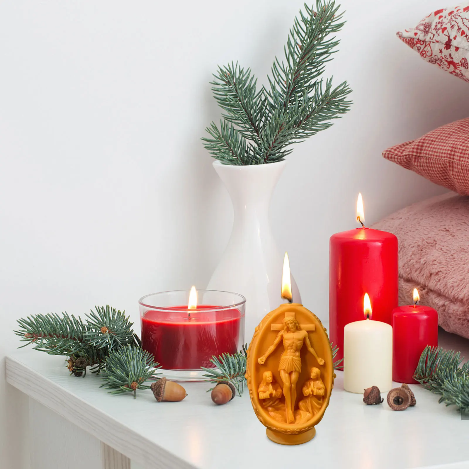 

Easter Silicone Mold Jesus Design DIY Aromatherapy Mold Multi-Use for Scented Stones