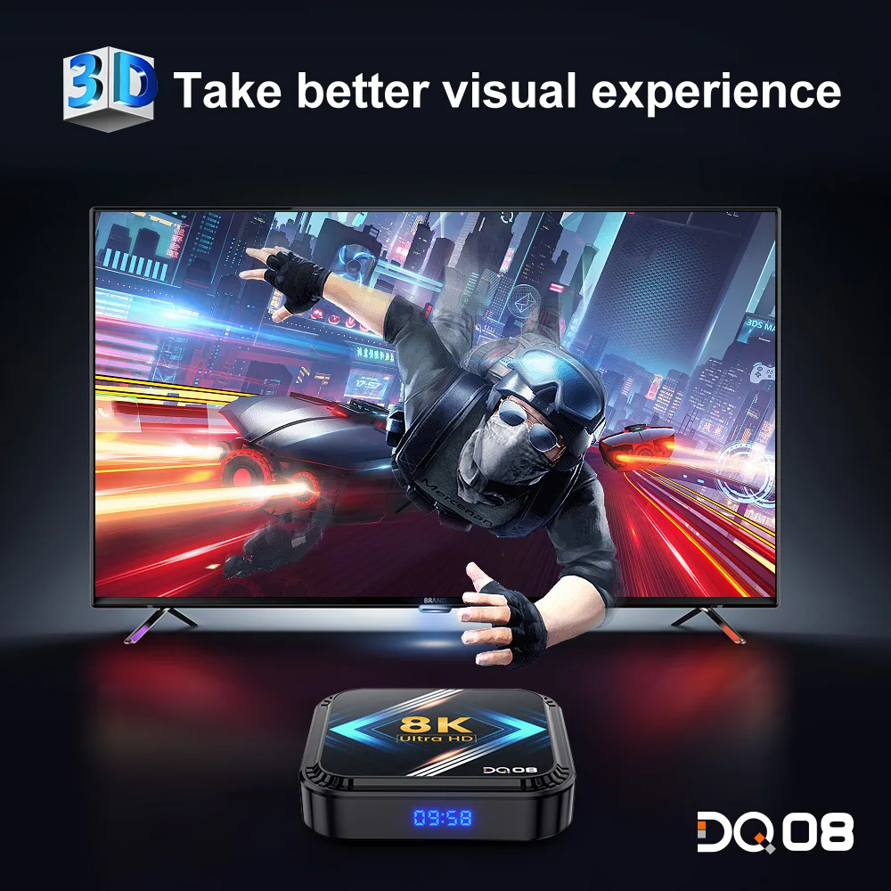 DQ08 RK3528 Smart TV Box Android 13 Quad Core Cortex A53 Support