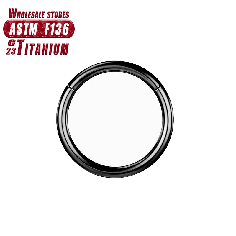 F136 Titan Piercing Schwarzer Nasenring Implantatqualität Scharnier Seamles Ohrring Clicker Knorpel Septum Daith Tragus Schmuck Geschenk – Detail 9