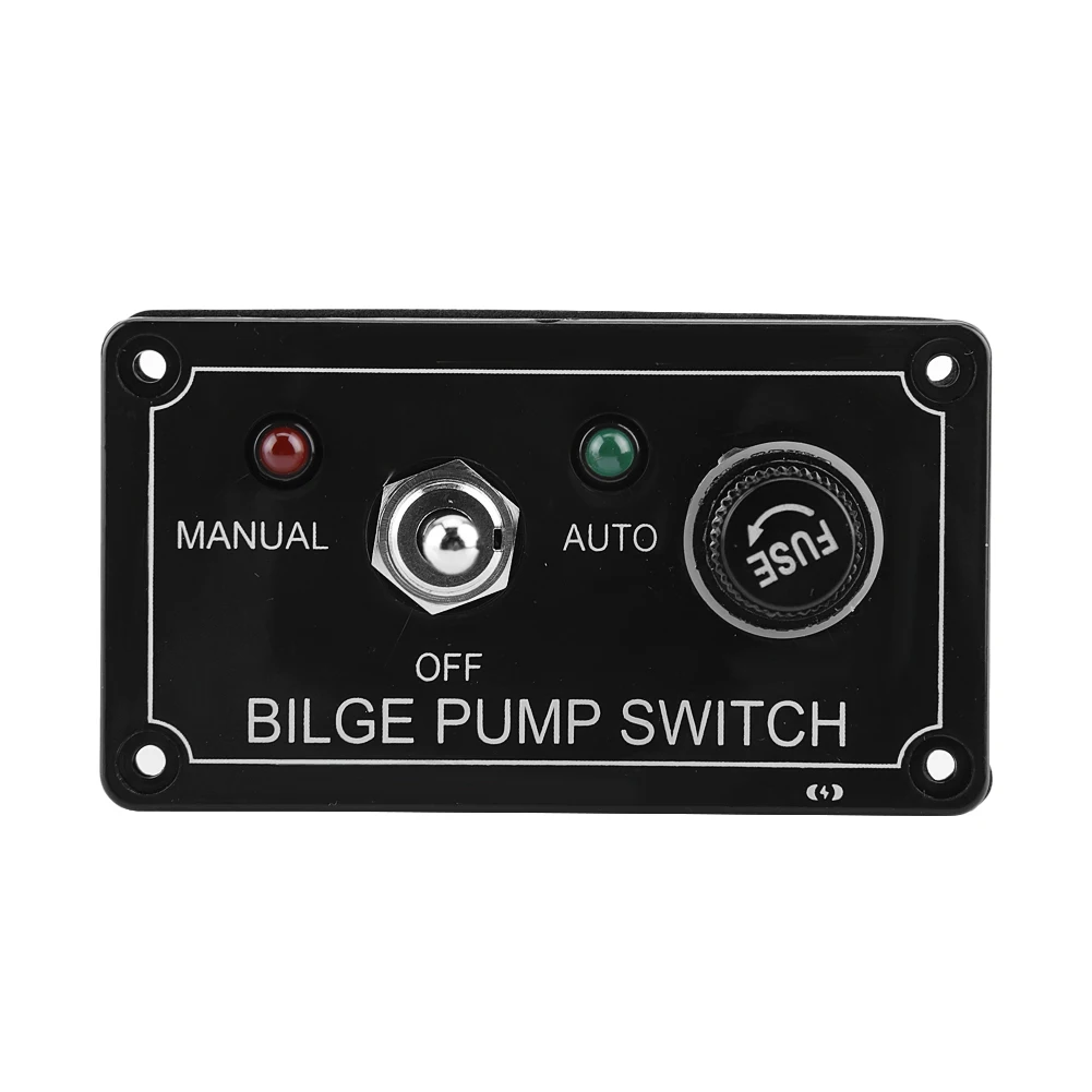 12V LED Bilge Pump Switch Panel for Boat Marine Manual/Off/Auto Indicator Water Control Part OEM Replacement