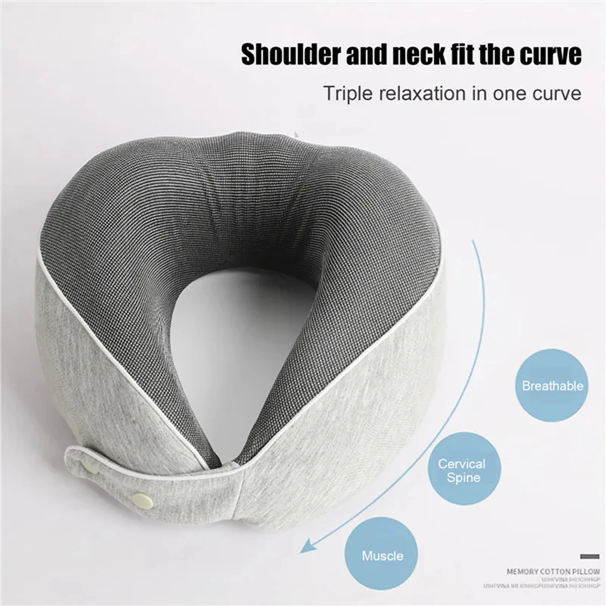 Memory Foam Neck Pillow Cervical Vertebra Travel Portable Noon Break Aircraft U Type Of Pillow Sleep Camping Pillow Carry Bag