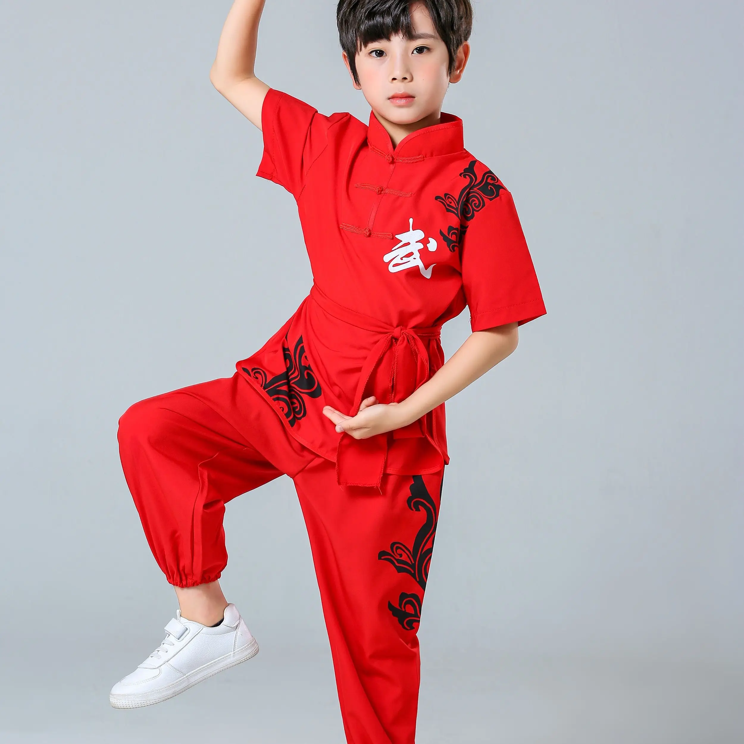 2024 kids tai chi training clothes competition creative kungfu uniform chinese style shaolin martial arts performance clothing 