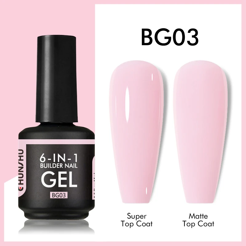 CHUNSHU TPO Gratis 6 IN 1 Uitbreiding UV Gel Polish In Een fles Builder Nagelgel Rubberen Basislaag Semi Permanente Nagels Art 15 ML