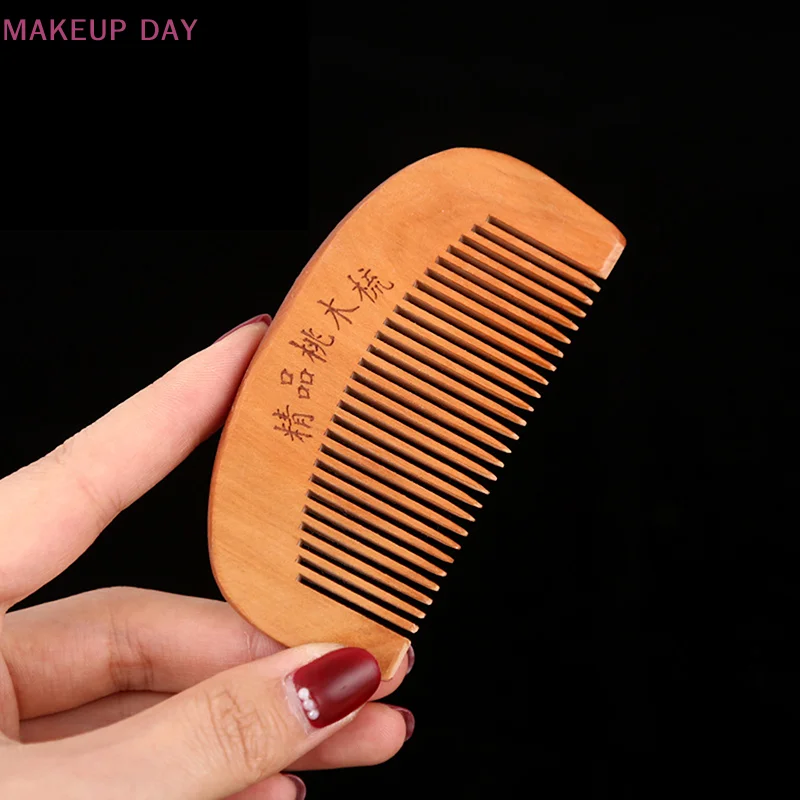 Natural Peach Wood Comb Close Teeth Anti-Static Head Massage Beard Hair Care Tool Beauty Accessories Barber Women'S Hairdres