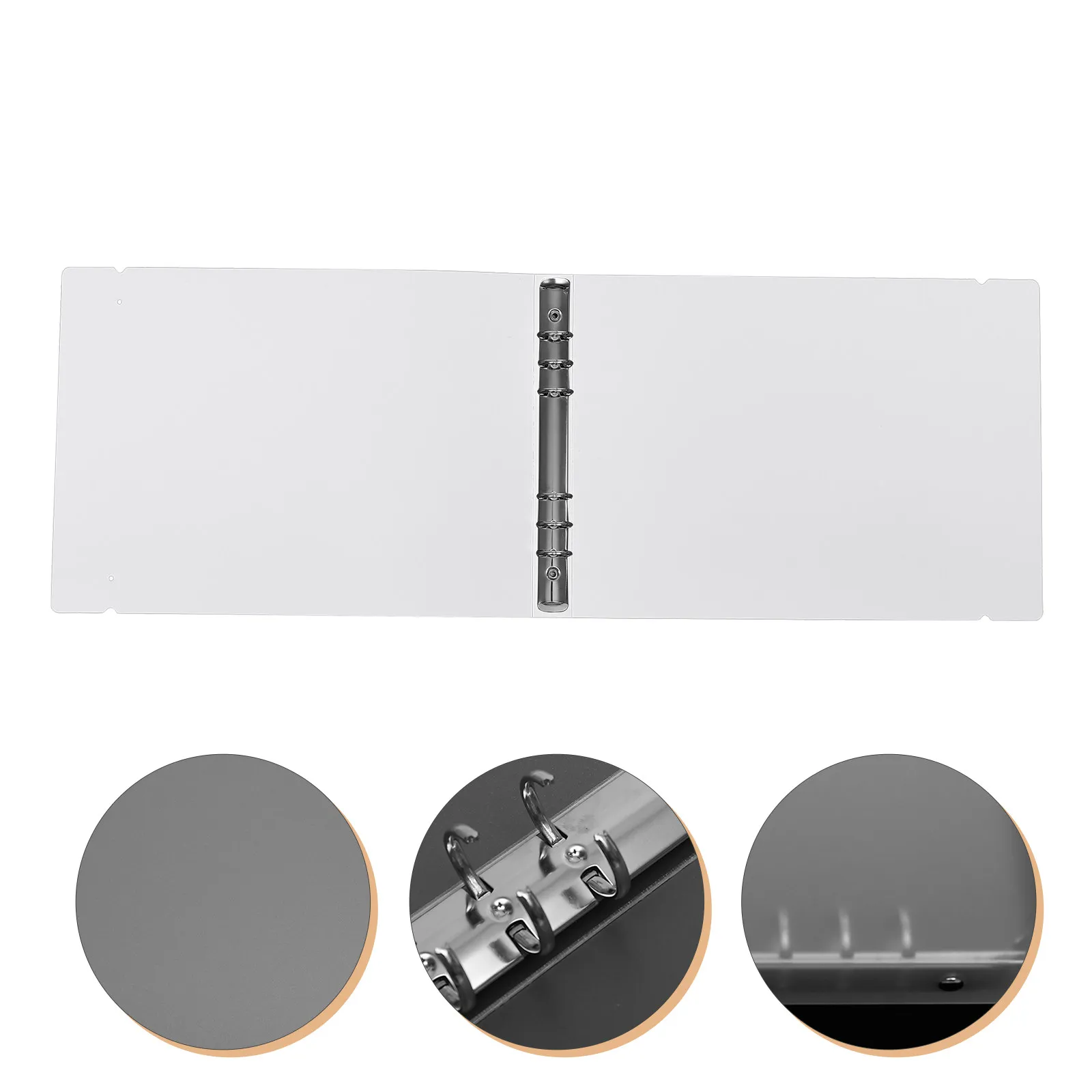 

Lightweight A4 Binder Clear Plastic Notebook Shell for File Storage Ring Binder Organizer Portable School Office Accessory