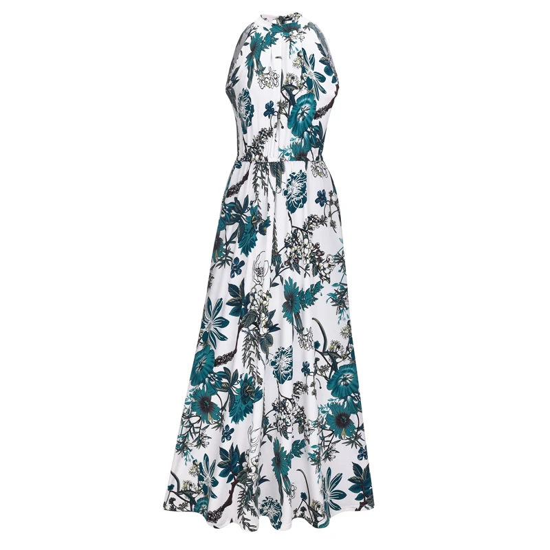 Letnie 2024 długa sukienka Boho Sundress Print kobiece o linii A miękkie plażowe czeskie kobiety sukienki Sexy głębokie panie