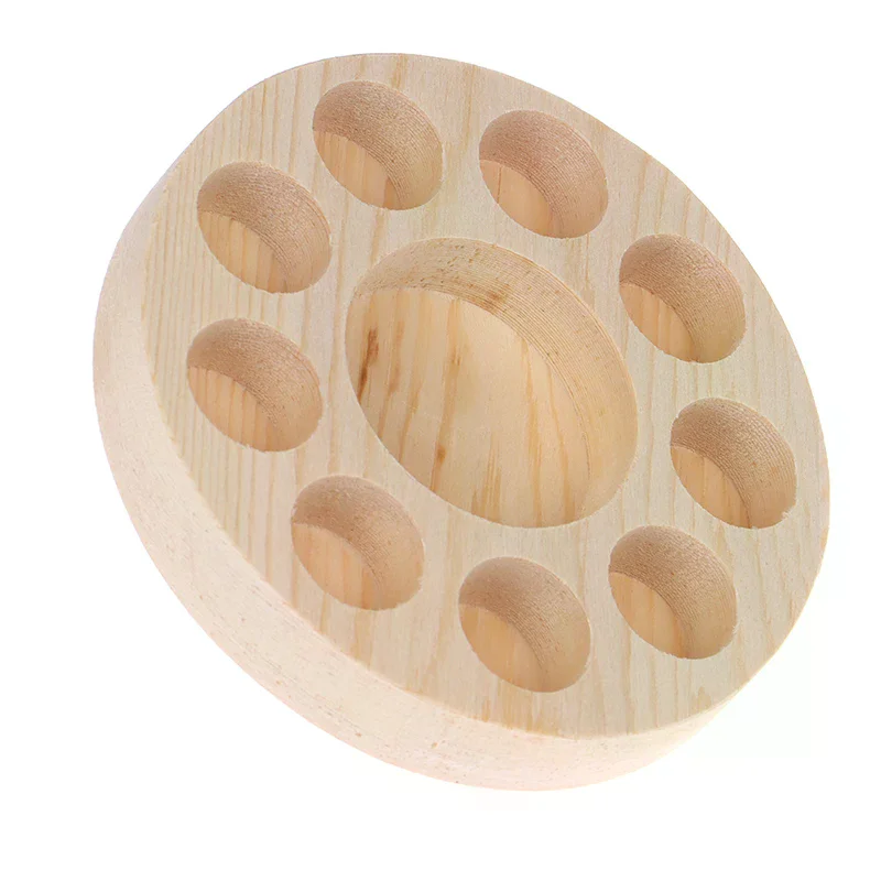Soporte redondo de madera para exhibición de aceites esenciales, estante organizador con 10 ranuras para decoración del hogar y accesorios de bienestar