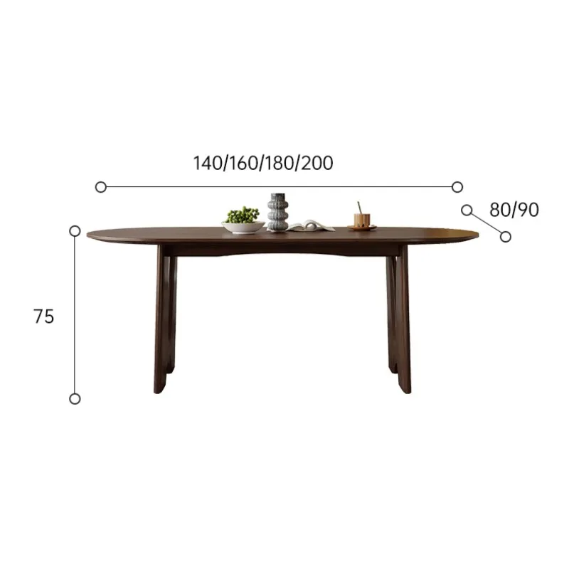 

Mid Ancient Solid Wood Dining Table Oval Table Large Board Dining Room Furniture Home Wooden Dining Table For Restaurant