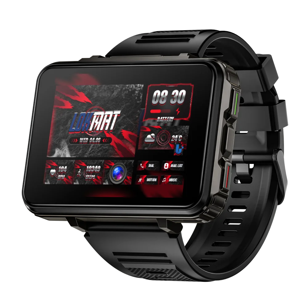 LOKMAT APPLLP 5 MAX  Android Watch Phone Square Big Screen Wifi 4G Calls Smartwatches Dual Camera with Flashlight Gaming Watch