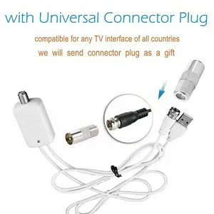 4K عالية الكسب HD التلفزيون DTV مربع هوائي التلفزيون الرقمي الاتحاد الأوروبي التوصيل 5000 ميل الداعم نشط HD هوائي داخلي تصميم مسطح أعلى 8 مبيعات IPTV في البرازيل - رقم 3