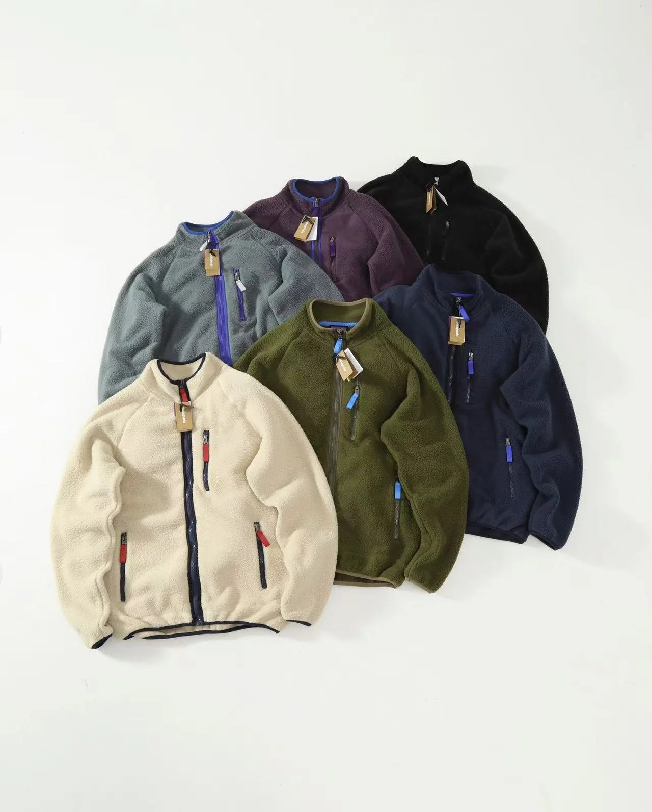 

Высококачественный осенне-зимний уличный флисовый теплый кардиган из овчины с воротником-стойкой для мужчин и женщин, шесть цветов