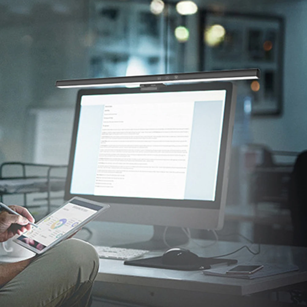 

Led Monitor Light Bar Blue Light Blocking Eye Protection Adjustable Brightness Timing Dimming Asymmetric Design For