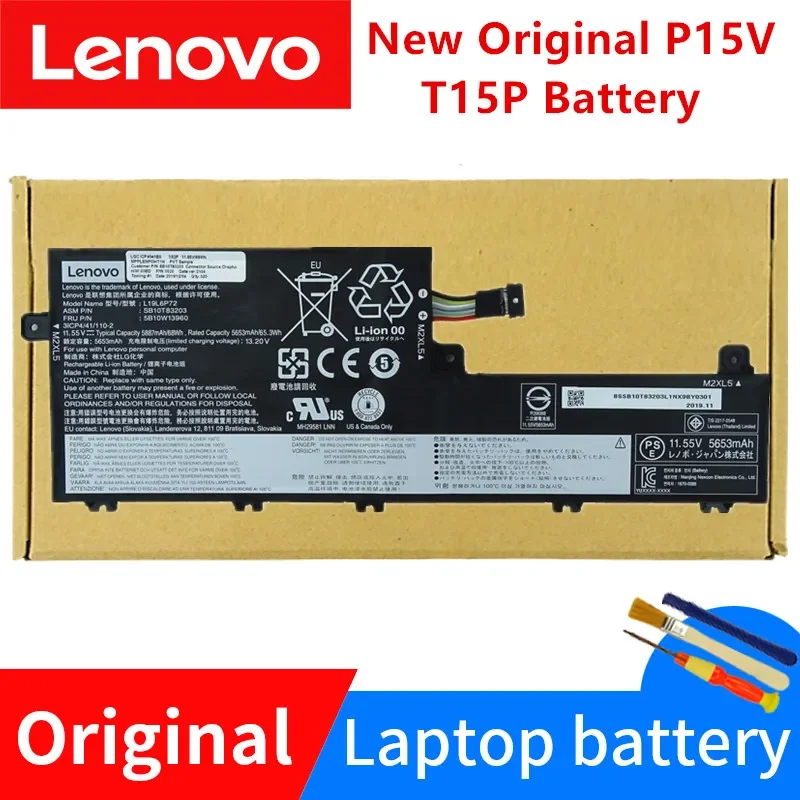 

New Original Lenovo ThinkPad P15V Gen 1 Laptop Battery 5B10W13960 SB10T83203 3ICP4/110-2 L19C6P72 L19L6P72 11.55V 68Wh 5887mAh