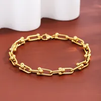 New Style Stainless Steel U-Shaped Hoof Chain Bracelet For Men And Women Fashionable Jewelry Wholesale Cross-Border Supply