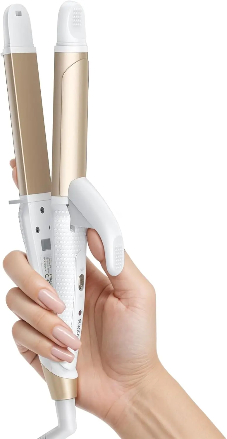 Dual Voltage Mini Curling Iron 1 Inch - 450F for Short Hair, US Plug, Travel Ready