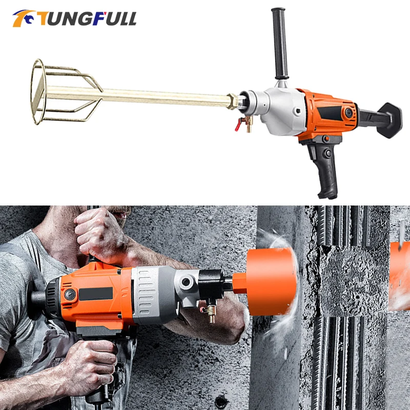 Broca Elétrica do Núcleo do Diamante para o Revestimento da Pintura Máquina de Perfuração Concreta Portátil Húmida Seca Misturador de pó de Massa 4300w