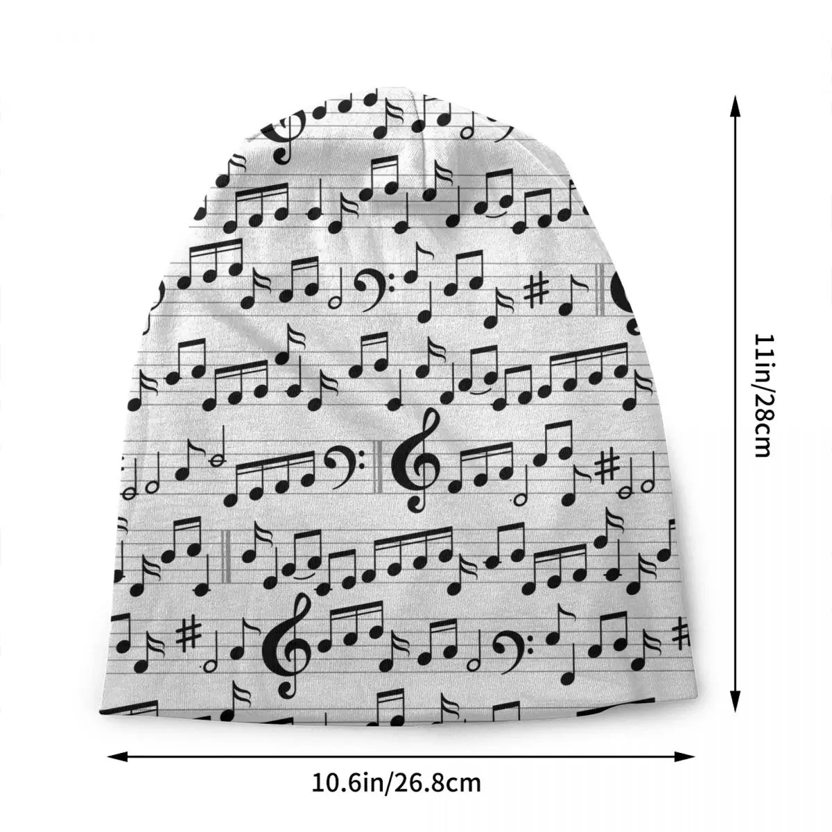 Custom Music Notation Musical Notes Skullies Beanies Caps Men Women Unisex Cool Winter Warm Knitting Hat Adult Bonnet Hats