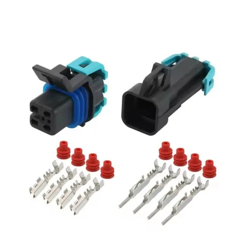 1-20SET DJ7044B-1.5-11/21 auto Waterproof cable connector 4 pin automotive Plug famale male socket Includes terminal seal