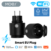 MOES Tuya WiFi Smart Plug 16A EU Socket, Outdoor Waterproof Smart Outlet with Energy Monitor, Works Alexa Google Home
