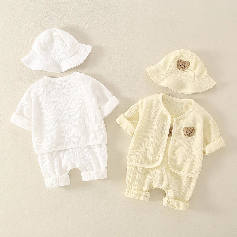 Adorable Baby Outfit Set Spring Summer Long Sve Onesie Trendy Baby Clothes Tee Piece Set High Waist Cotton Rer