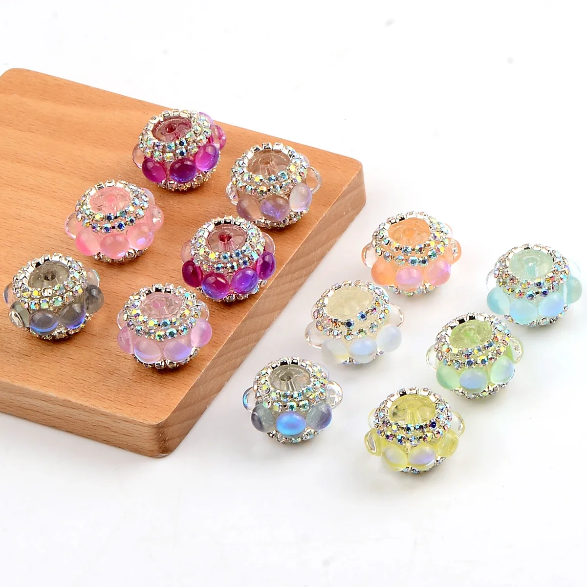 5pcs Hand paint Creative Water drop round acrylic beads for jewelry make charm DIY Bracelet Necklace Accessory Loose spaced bead