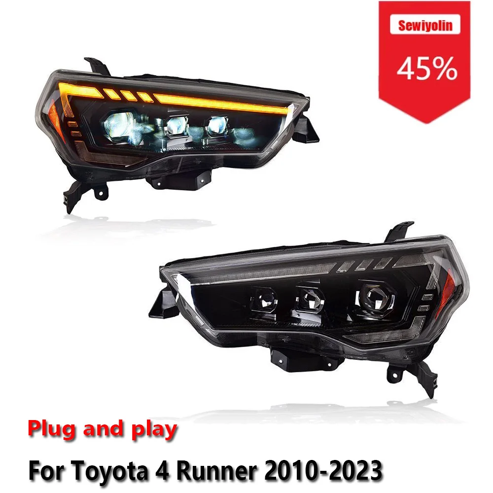 

Sewiyolin Car LED Headlight Assemblies For Toyota 4 Runner 2010-2023 Fog DRL Brake Turn Signal Lamp Plug and Play
