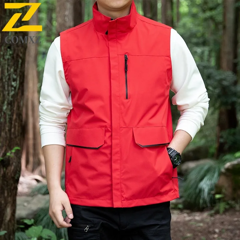 الرجال الصيف في الهواء الطلق العمل سترة مقاوم للماء يندبروف متعدد جيب التكتيكية جاكيت بلا إكمام خفيفة الوزن تنفس الصيد المشي لمسافات طويلة #4