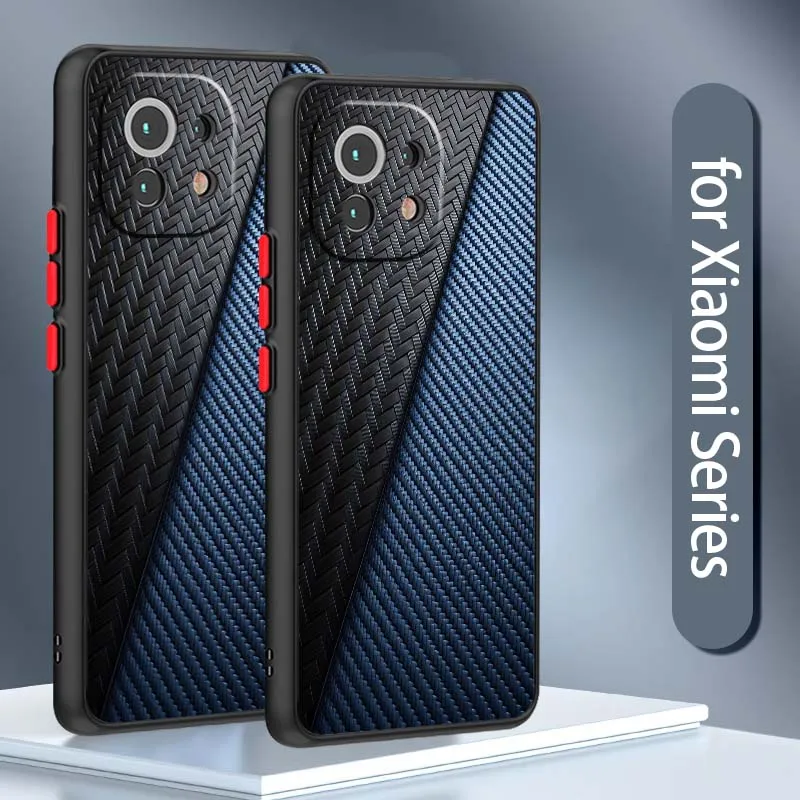 Carbon fiber pattern For Xiaomi 14T 13T 13 12T 12 12S 11T 11 11i 10 10T Ultra Pro Lite Frosted Translucent Phone Case - Image 4