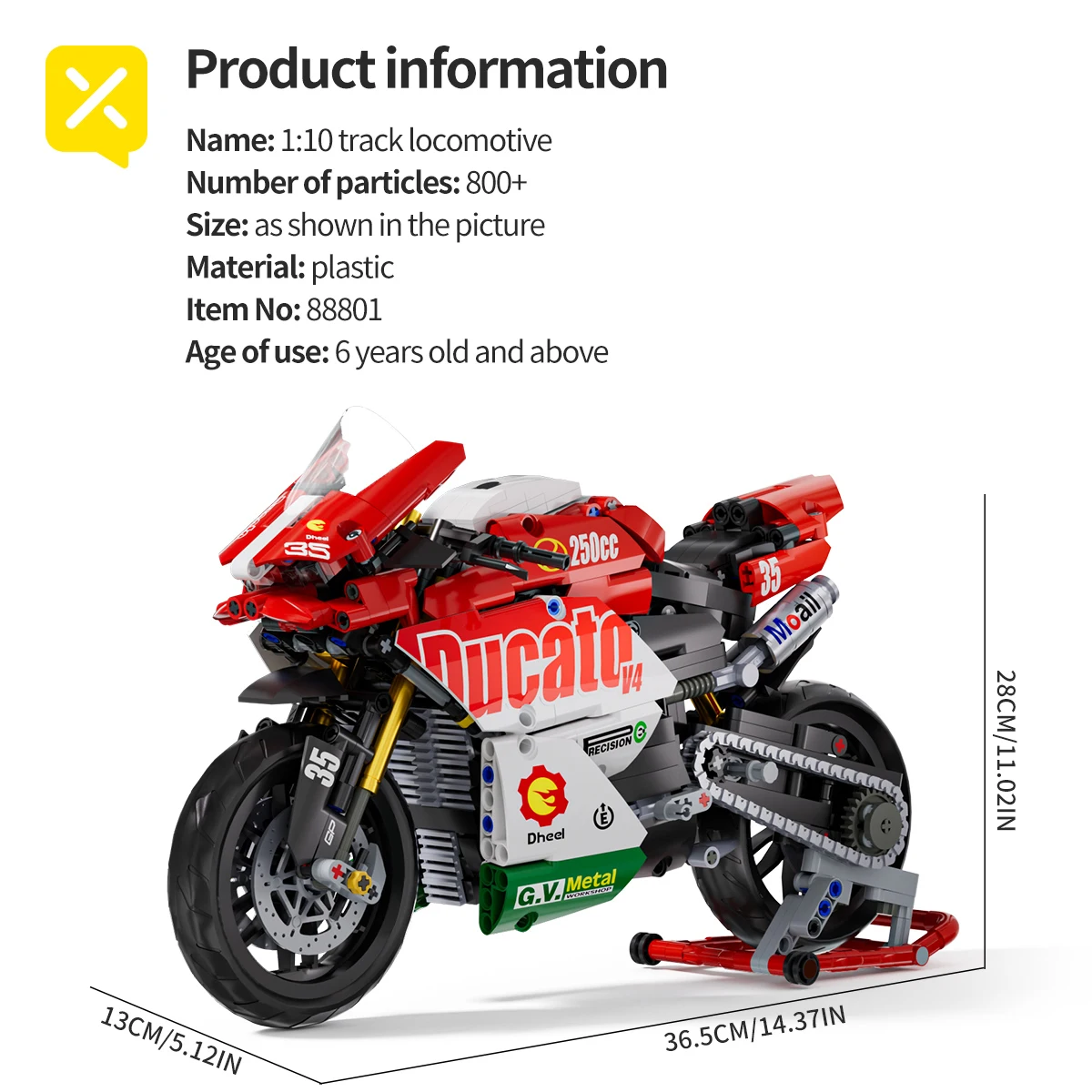 Technic Series Red Motorcycle V4 Building Blocks Set Super Motorbike Model Kit Racing Kids Assembled Toy Christmas Gifts For Boy