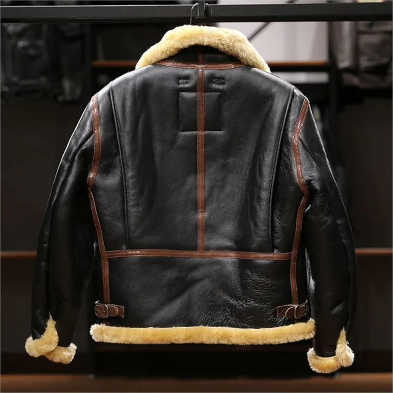 Leather and fur one-piece for men women patchwork