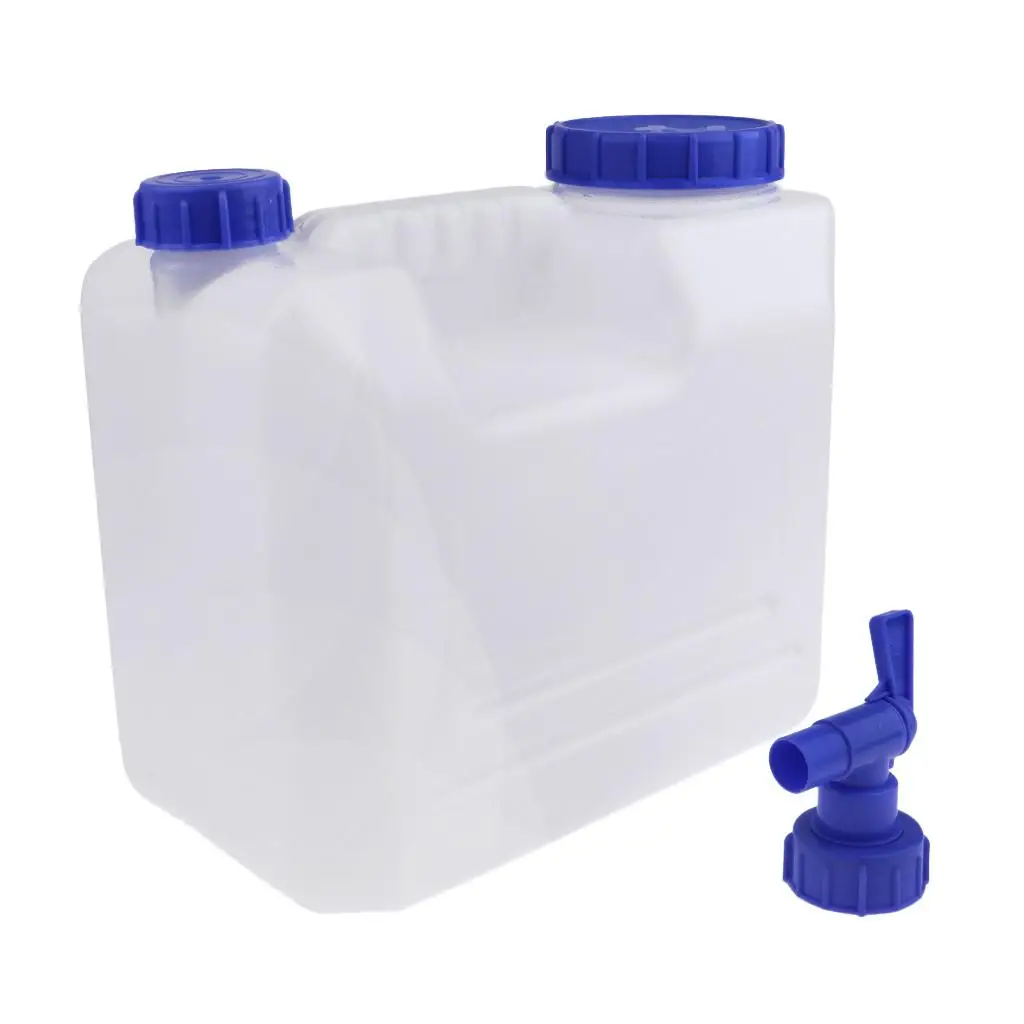 15L Plastic Water Jerry Can Liquid Carrier Drum Pouring Spout Tap Drinking