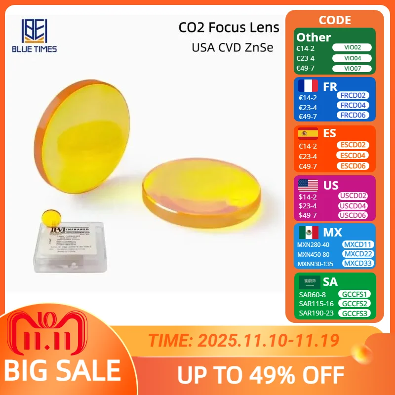 

Bluetimes Laser Focusing Lenses CVD Multi-Size CO2 ZnSe Lenses Suitable for Laser Tubes and Laser Cutting/Engraving Machines