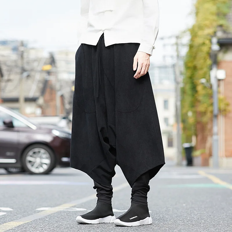 

Новые осенние и зимние мужские модные вельветовые двухслойные теплые повседневные брюки большого размера, однотонные брюки в китайском стиле