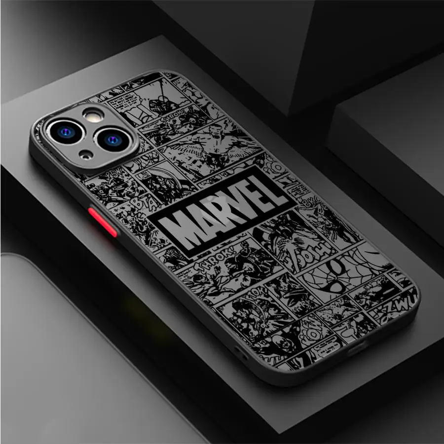Marvel Spiderman Ironman Case for iPhone 13 14 15 16 Pro Max 14 Plus 15Pro Shockproof Armor Cover image 3