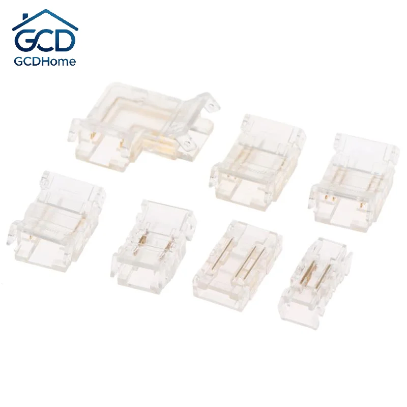 Solder Free LED Strip Connectors 10Pcs Hand Pressed 2/3/4P Easy Mount for Under Cabinet LED Lighting Wiring Jobs