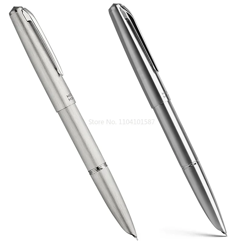 stylo plume en alliage de titane metal taille fine 14k or 05 mm avec convertisseur bureau affaires ecriture encre stylo lisse ti200 01