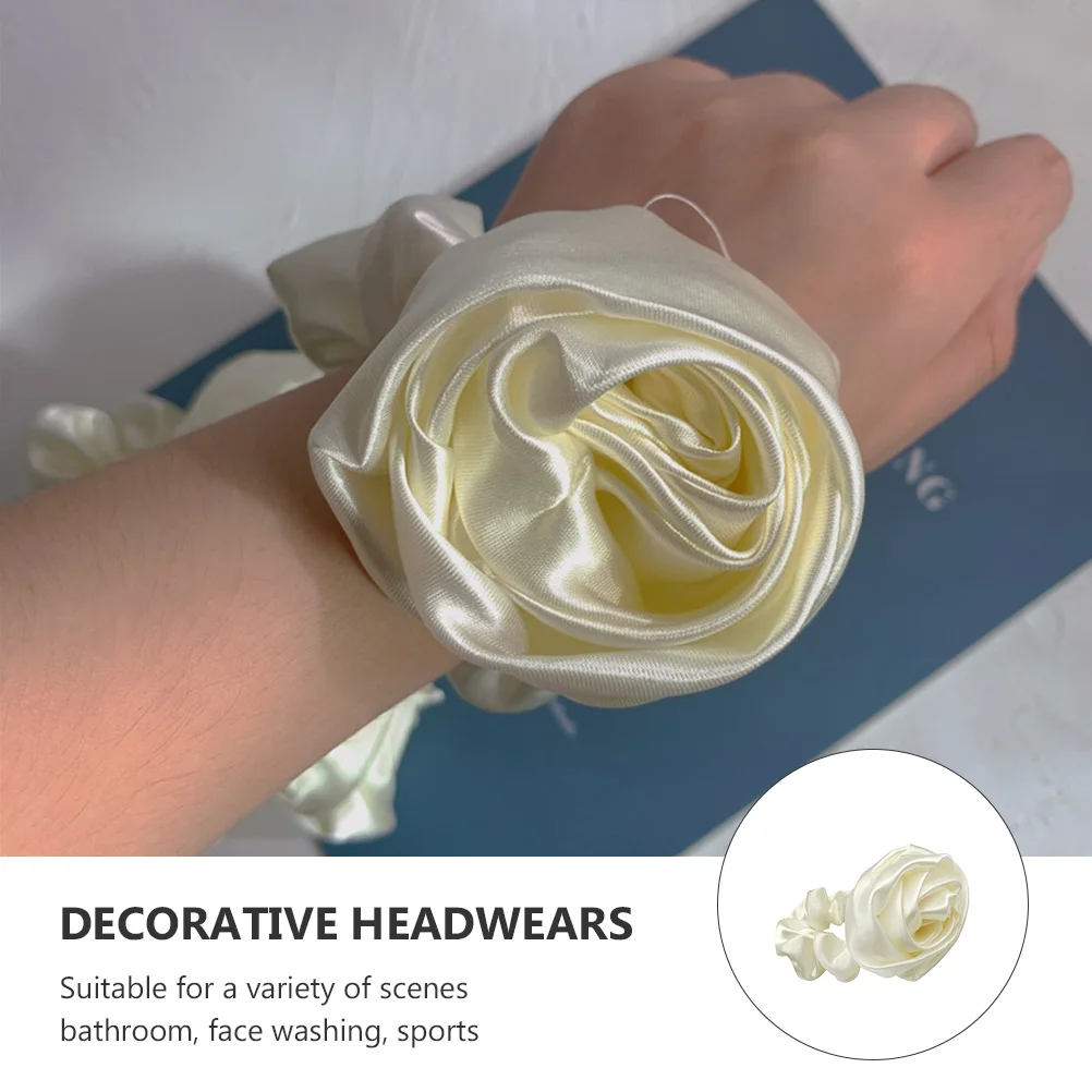 

2pcs Retro Rose Scrunchies Beautiful Simple Versatile Fiber Elastic Hair Accessories Decorative Headwears Hair Care